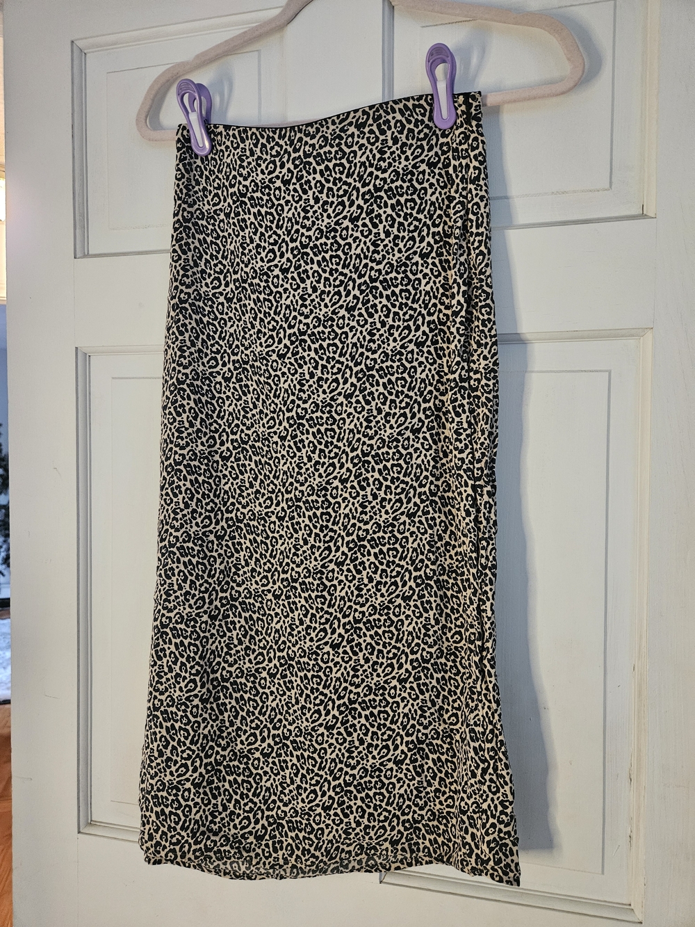 American Eagle Outfitters Leopard Print Midi Skirt - Black and Cream
